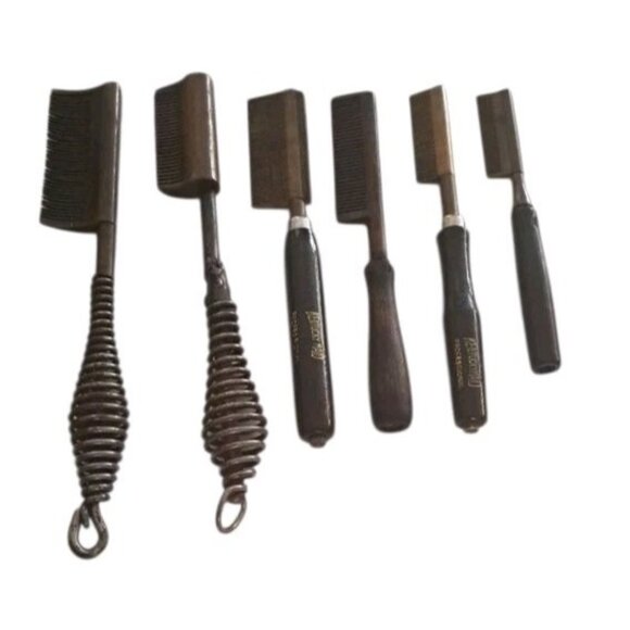 Vtg Hot Comb Lot 6 Kentucky Maid Professional Stove Marcel Silk Press 4B Antique - Picture 1 of 8
